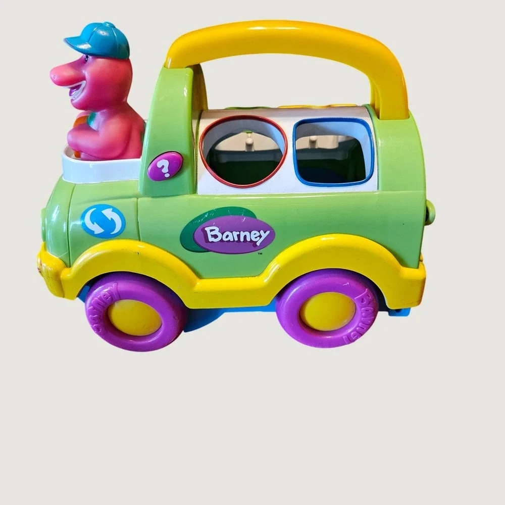 Vintage Barney the Dinosaur Musical Shape Sorter Truck Toy 2002 TESTED‎